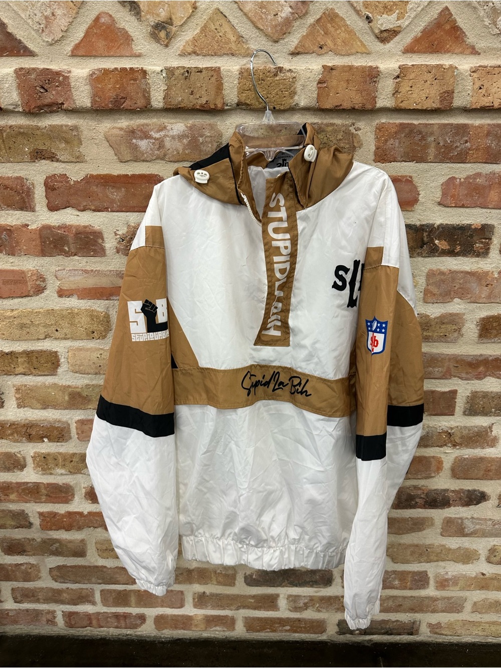 SLB White & Tan Pullover Windbreaker